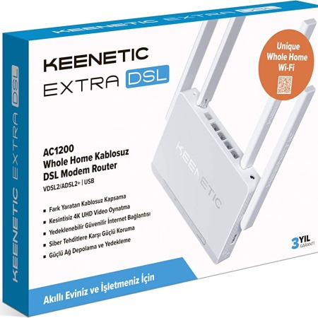 Keenetic Carrier Dsl AC1200 4X5DBI Cloud Vpn Wpa3 Amplifier USB 4xfe Vdsl2/adsl2+ Fiber Mesh Wifi Modem Router