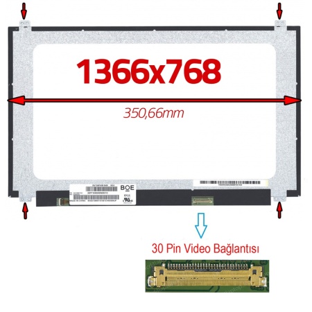 NT156WHM-N45 V8.1 15.6 30 Pin Led Ekran Panel 1366x768