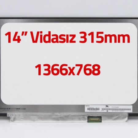 B140XTN07.2 14 Ekran 30 Pin Slim Led Panel Vidasız 1366x768