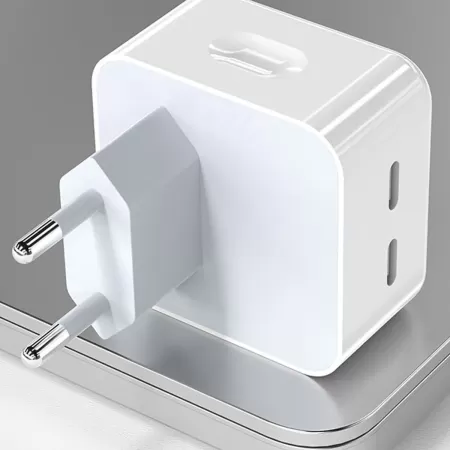 Apple Uyumlu 35 W Çift Usb-C Bağlantı Noktalı Şarj Adaptörü Hızlı Ikili Şarj