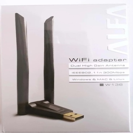 Alfanet W136 300 Mbps Kablosuz USB 802.11N Wifi Adaptör Çift Antenli