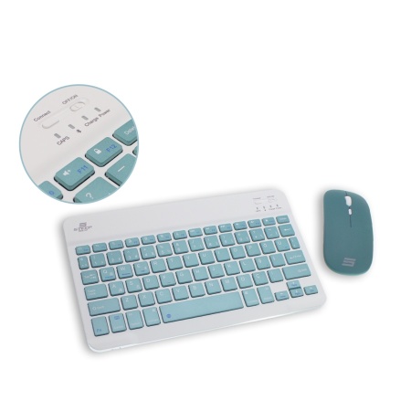 Steep Solid Magic Şarjlı Bluetooth Klavye - Mouse Set (Yeşil TR)