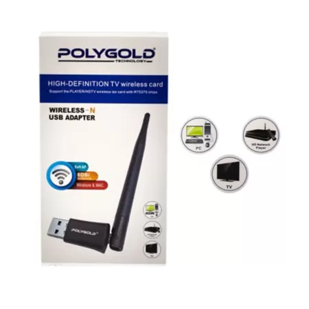 Polygold Pg-716 USB  WİRELESS ADAPTOR TV-RECEVER UYUMLU