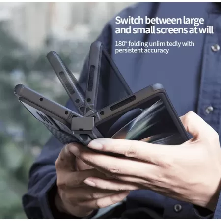 Samsung Galaxy Z Fold 4 Kalem Tutucu Braketli Kapağı Cep Telefonu Kılıfı