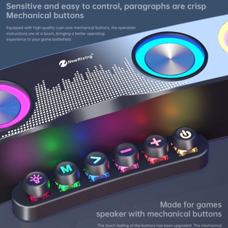 Newrixing NR555 Masaüstü Renkli LED Oyun Bluetooth Hoparlör Desteği TF ve amp; FM