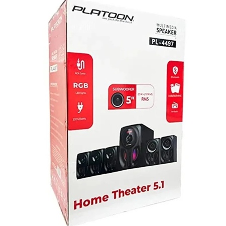 Platoon PL-4497 5D Super 5+1 RGB SD USB FM BLUETOOTH Subwoofer Multimedia Sinema Ses Sistemi