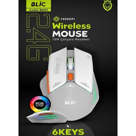 Blic BWM1 RGB Kablosuz Mouse | Şarjlı | Bluetooth
