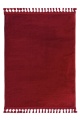 Kırmızı Oval Puffy Peluş  Yıkanabilir Halı