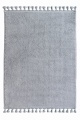 Gri Oval Puffy Peluş Yıkanabilir Halı
