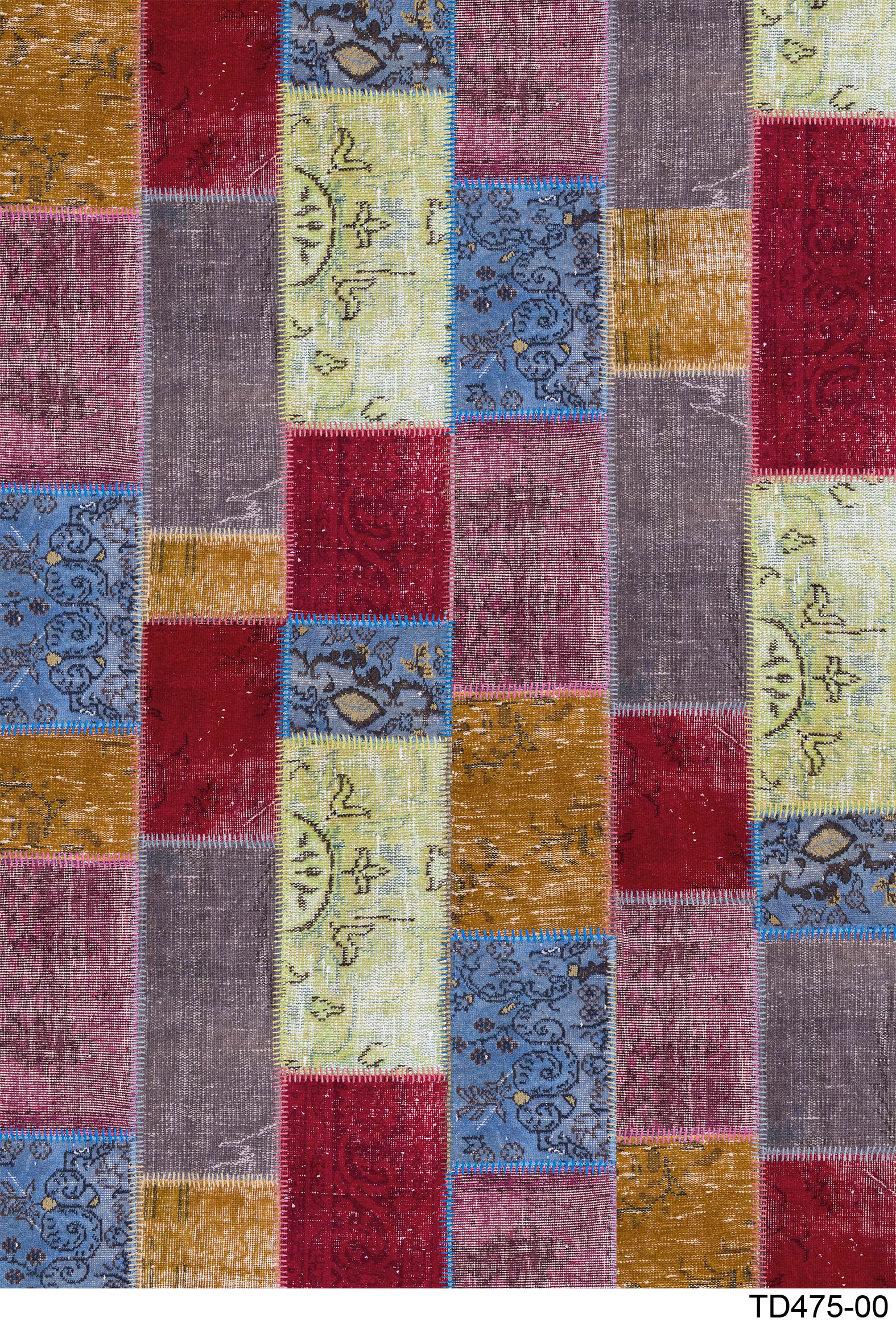 Patchwork Renkli Lüx Şönil Yıkanabilir Dokuma Kilim Halı