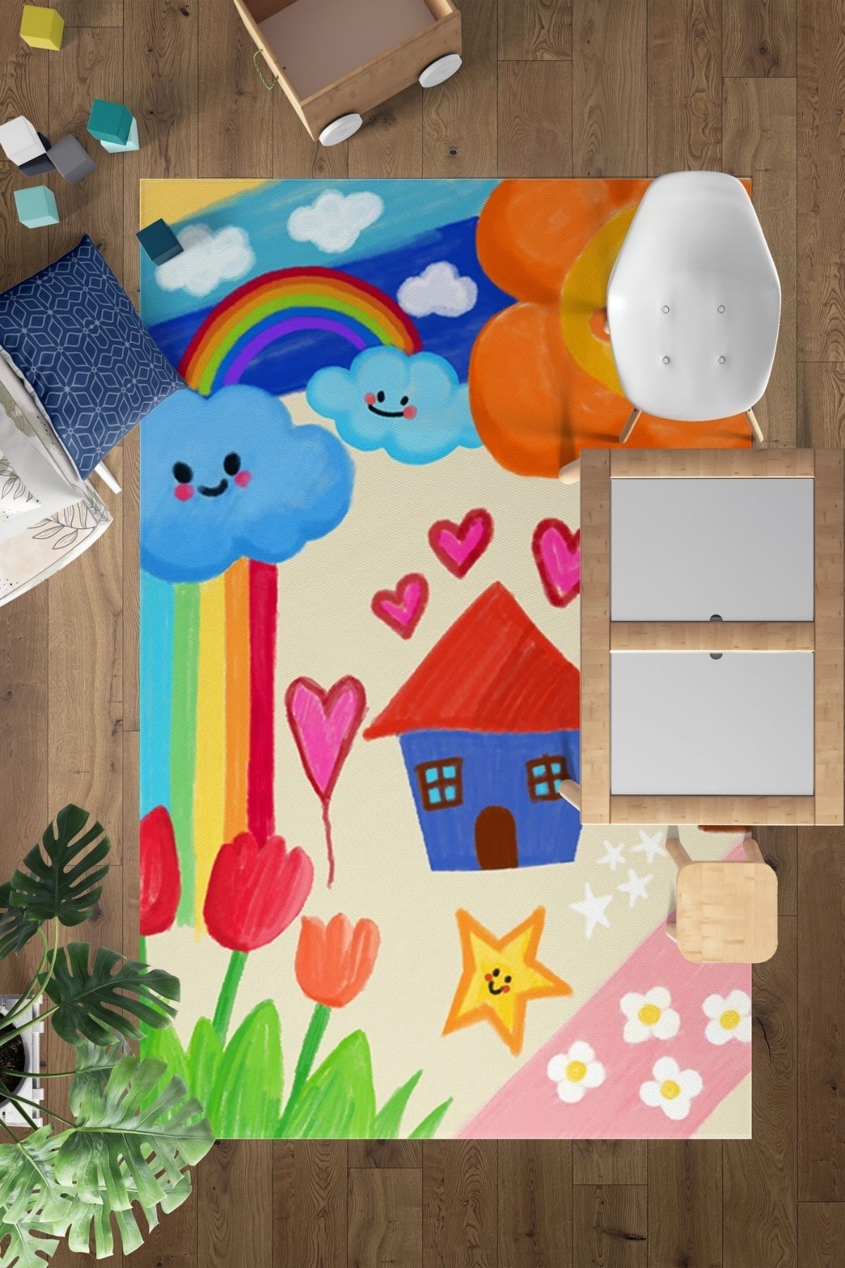 Happyday Renkli Yıkanabilir Çocuk Odası Halısı