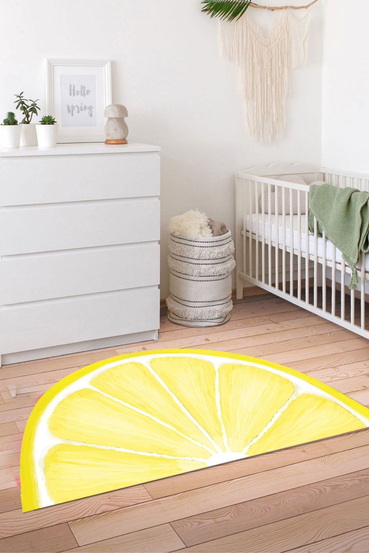 Lemon Sarı Yıkanabilir Çocuk Odası Halısı