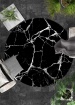 Granit Siyah Yuvarlak Tay Tüyü Yıkanabilir Halı