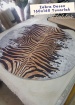 Fırsat Halıları Zebra Gri Yuvarlak Lüx Şönil Yıkanabilir Halı (155x155)