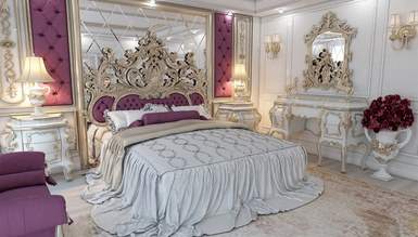 Abudabi Klasik Mor Yatak Odası