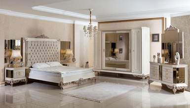 Lüks Vistera Beyaz Art Deco Yatak Odası