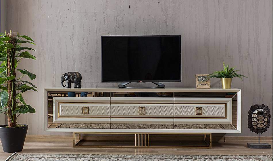 Işıltı Luxury Ekru Tv Sehpası