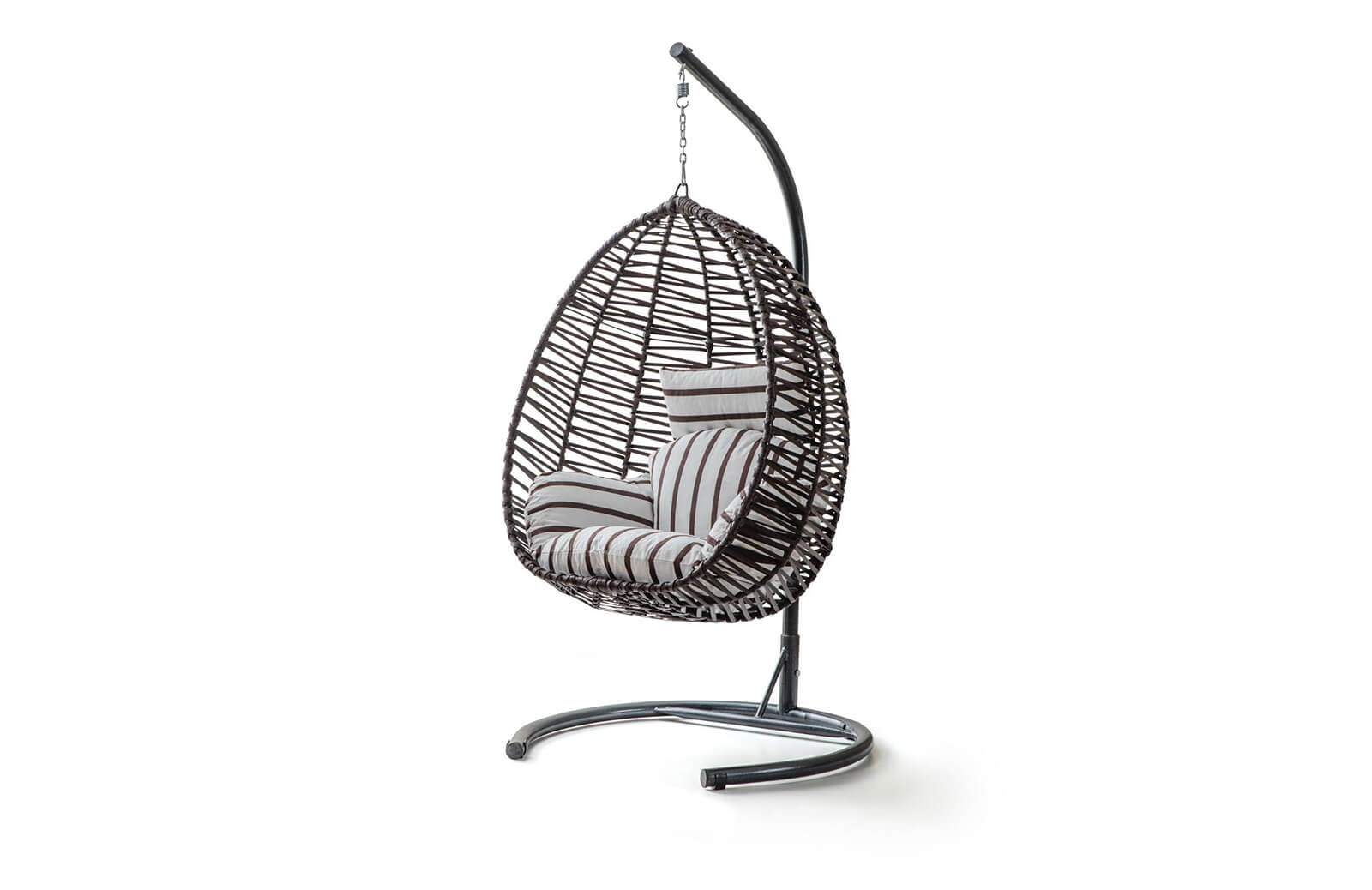 Rattan Bahçe - Balkon Salıncağı Kahve - Zebra Minder CV-02 Salıncak