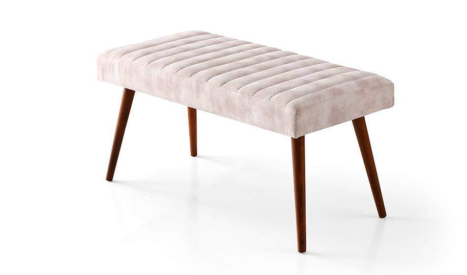 Modern Bench Krem Kumaş