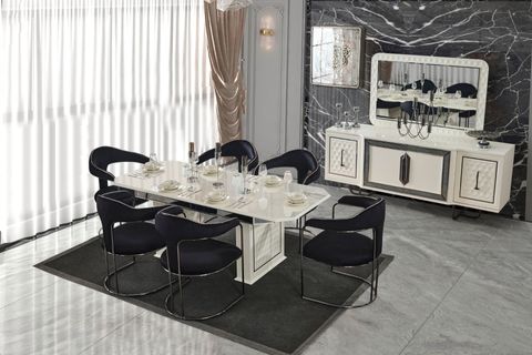 Lounge Yemek Odası Takımı, Beyaz