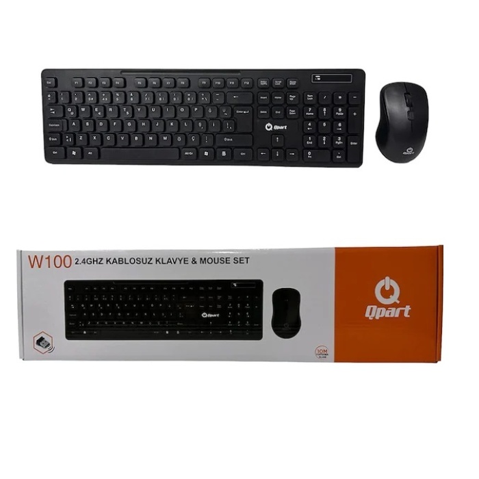 Qpart W100 Kablosuz Klavye Mouse Seti