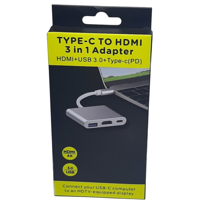 GABBLE GAB-TY301 ÇEVİRİCİ TYPE-C TO 3 IN 1 HDMI