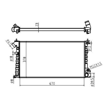 SU RADYATORU MEKANİK 2 SIRA SEGMANSIZ   PEUGEOT   PARTNER CITROEN   BERLINGO 1.9D EM XUD9  670×378×23