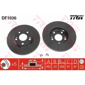 FREN DISKI ON HAVALI 262 MM  RENAULT   LAGUNA 2.0 94--  