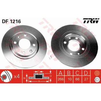 FREN DISKI ON DUZ 266 MM  PEUGEOT   405     305 YM     CITROEN   BX  