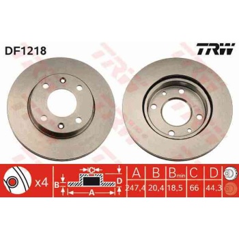 FREN DISKI ON HAVALI 247 MM  PEUGEOT   205 GTI 1.6 YM  