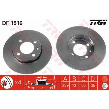 ON FREN DISKI-239×12 4×100 VW CADDY 83-92  GOLF 75-98  PASSAT 74-88  POLO CLS 96-00 