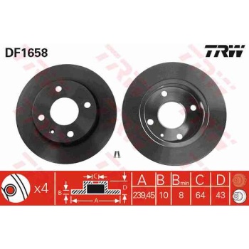 FREN DISKI ON DUZ 239.7 MM  FORD   ESCORT 1.3 FIESTA 1.3 1.4  