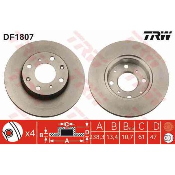 FREN DISKI ON DUZ 238 MM  ROVER   200     400  