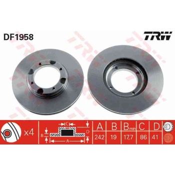 FREN DISKI ON HAVALI-(242-4 -(HYUNDAI  ACCENT 95>00   EXCEL 90>95  