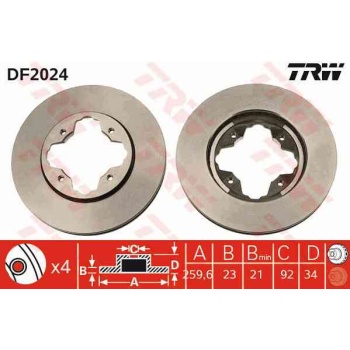 FREN DISKI ON HAVALI 260-4 -(HONDA   ACCORD 90>98  