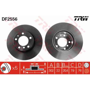 FREN DISKI ON HAVALI 302 MM  BMW   5 SERIE E34  