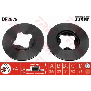 FREN DISKI ON HAVALI 282-4 -(HONDA  ACCORD 90>98 2.2-2.4   ROVER-600 94>00  