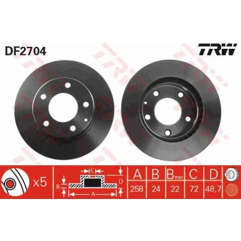FREN DISKI ON HAVALI-(258-5 -(MAZDA  626 92>97 2,0 FS  