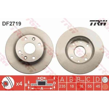 FREN DISKI ON HAVALI 235-4 -(MAZDA  323 90>96  