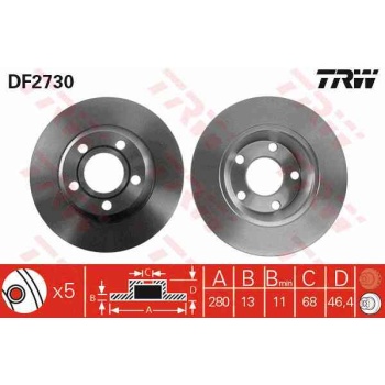 ON FREN DISKI-280×13 5×112 AUDI A4 95-97 