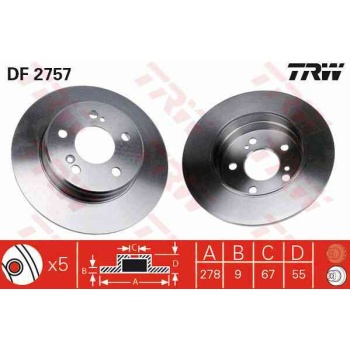 FREN DISKI ARKA DUZ 278 MM  MERCEDES   W124  