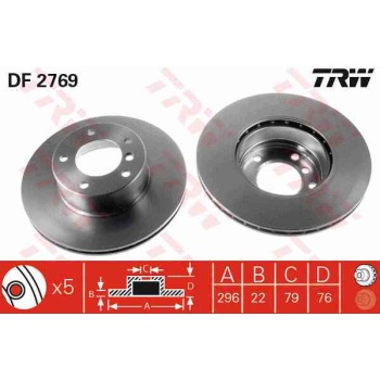 FREN DISKI ON HAVALI 296 MM  BMW   5 SERIE  