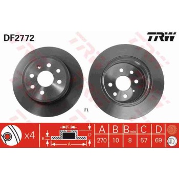 FREN DISKI ARKA DUZ 270 MM  OPEL   VECTRA B 95-99 4 BIJON  