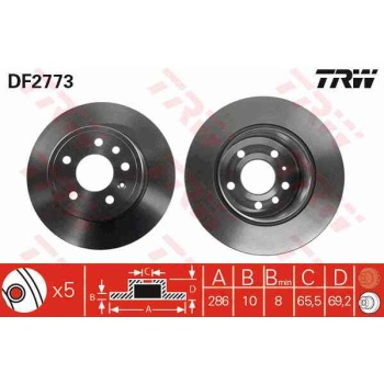 FREN DISKI ARKA 286MM  OPEL   VECTRA B 99-- 5 BIJON  
