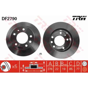 ON FREN DISKI-276×22 5×130 VW LT 97-07  MERCEDES SPRINTER 95-06 