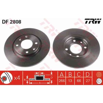 FREN DISKI ON DUZ 266 MM  PEUGEOT   PARTNER    301 1.2 1.6HDI 1.6 16V     CITROEN   BERLINGO 96     C2     C3 1.4 02--  