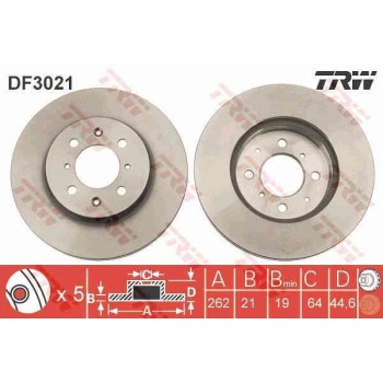 FREN DISKI ON HAVALI 262-4 -(HONDA  CIVIC 94-01 1.4   1.6   CIVIC 01-05 VTEC ROVER-25 00>06 ROVER-45 00>06 ROVER-200 95>00 ROVER-400 95>00  