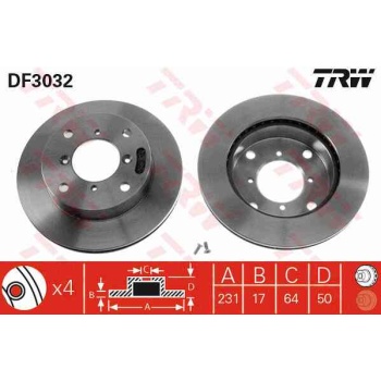 FREN DISKI ON HAVALI 231-4 -(SUZUKI  SWIFT 90> SF310   MACAR-SWIFT 96>02 1.3   ALTO 02>10  