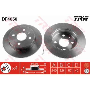 FREN DISKI ARKA 240MM DOLU  OPEL   ASTRA G     H 4 BIJON  