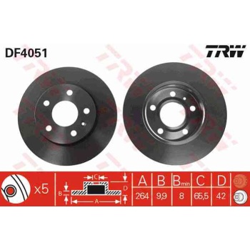 FREN DISK ARKA 264MM DOLU  OPEL   ASTRA G   H 5 BIJON  
